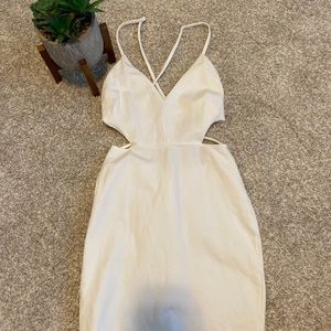 White strappy tight mini dress